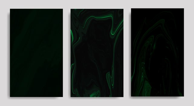 Set Abstract Dark Green Liquid Marble Background vector