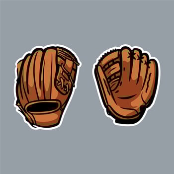 baseball gloves logo icon vector asset