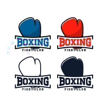 boxing fight club glove logo badge sign t shirt poster design pack vector