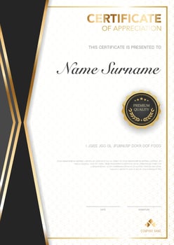 diploma certificate template black and gold color with luxury and modern style vector image.