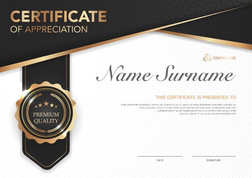 Certificate template black and gold luxury style image. Diploma of geometric modern design. eps10 vector. vector