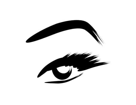 eyelashes eyebrow - makeup. feminine look vector