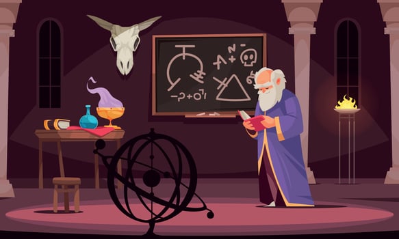 Alchemy Cartoon Illustration vector