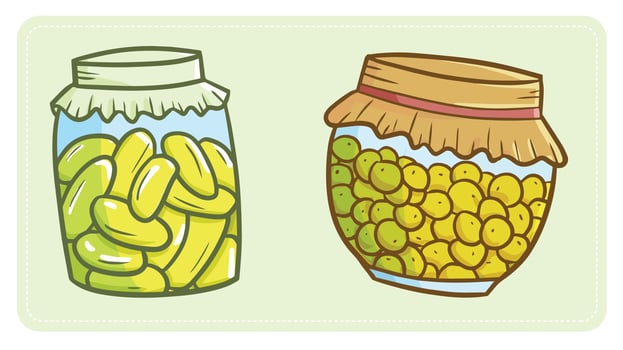Funny pickles cartoon illustration vector