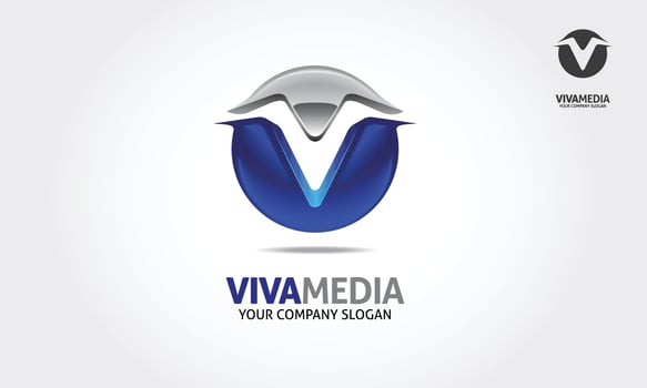 Blue Color Viva Media Logo Illustration. This is an excellent Logo template suitable for your company in order to improve its communication process. vector