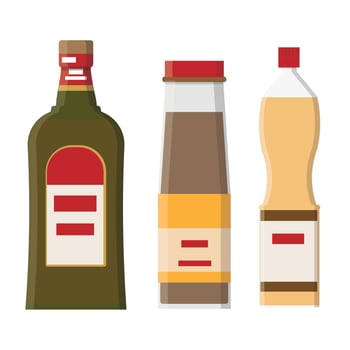 set bottle with food vector