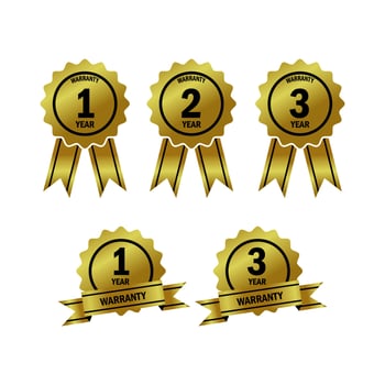 luxury gold warranty badge vector