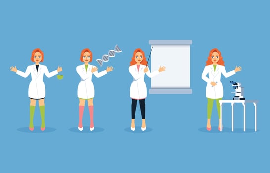 Female Scientist Characters Collection vector