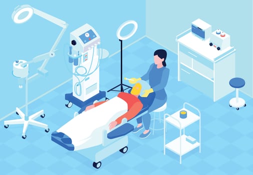Isometric Cosmetologist Illustration vector