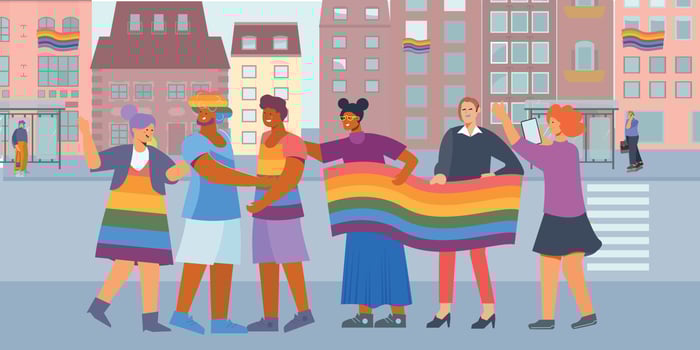 Discrimination LGBT Flat Composition vector