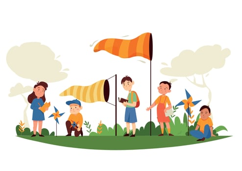 Wind Vane Kids Composition vector