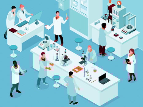 Isometric Science Laboratory Composition vector