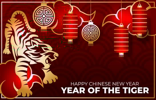 Happy Chinese New Year of Tiger Background vector