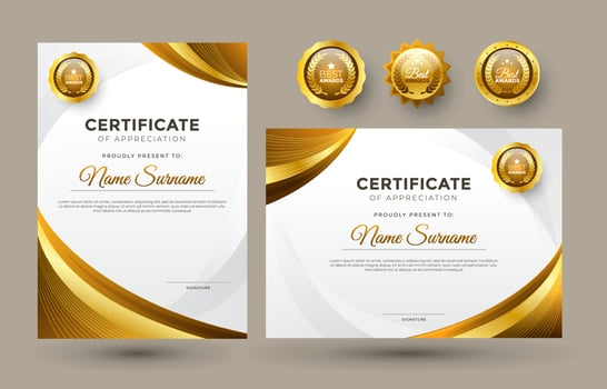 Certificate Template Set vector
