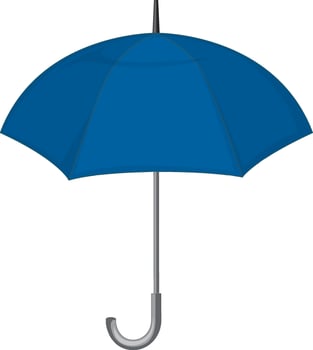 Open blue umbrella isolated vector
