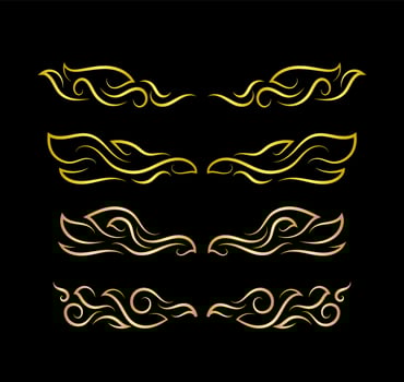 Gold Borders Elements Set Collection, ornament Vector