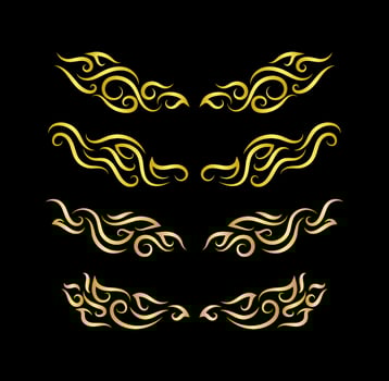 Gold Borders Elements Set Collection, ornament Vector
