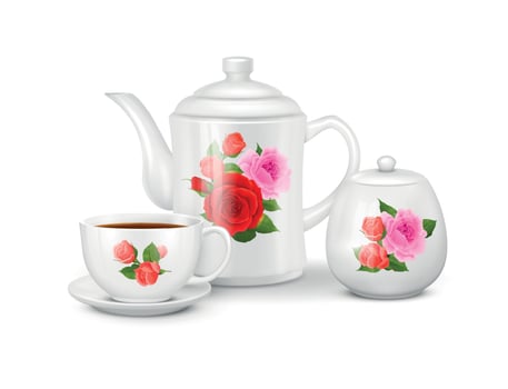 Realistic Tea Set vector