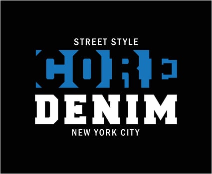Core Denim Typography Vector T-shirt Design
