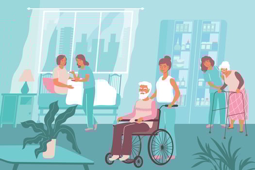 Nurse Hospital Composition vector