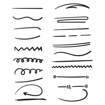 hand drawn doodle line art collection element illustration doodle vector