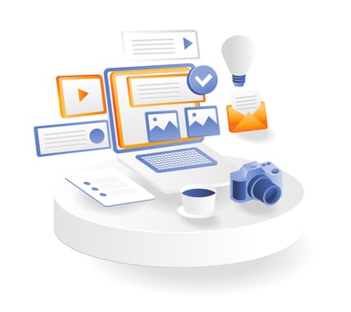 Professional photography management and social media marketing vector