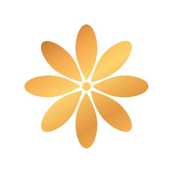 cute golden flower natural isolated icon vector