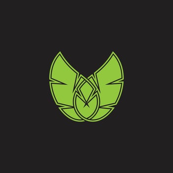 linked leaf letter v design geometric style vector fit for decoration logo