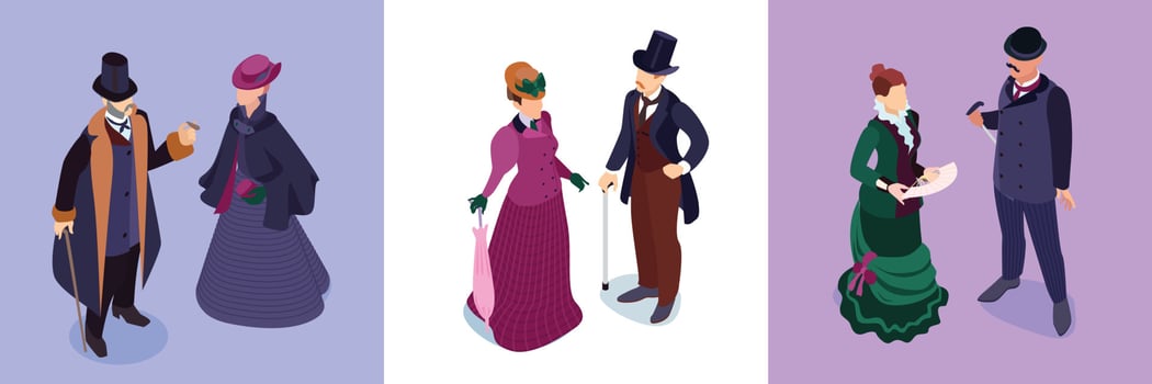 Victorian Fashion Design Concept vector