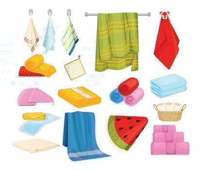 Bath Kitchen Towel Set vector