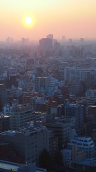 Ikebukuro District. Aerial view of Ikebukuro city Tokyo Japan. photo