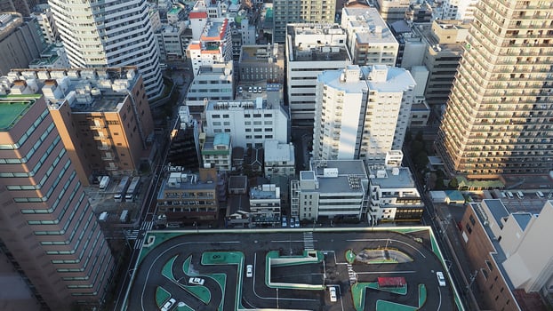 Ikebukuro District. Aerial view of Ikebukuro city Tokyo Japan. photo