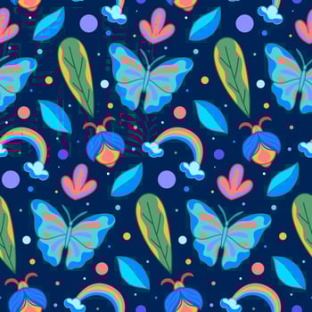 Beautiful Butterfly Vector Seamless Pattern Design