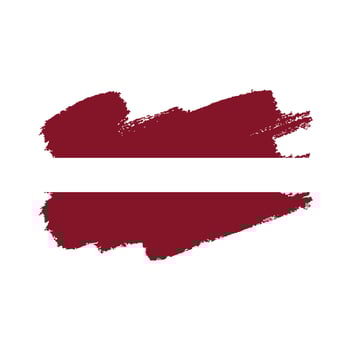 Latvia flag vector with watercolor brush style