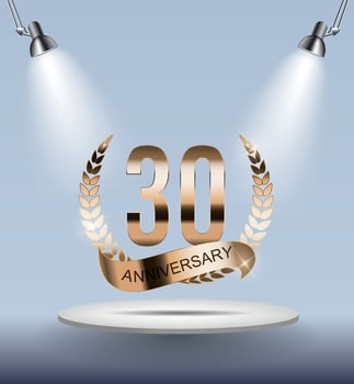 Template Logo 30 Years Anniversary Vector Illustration