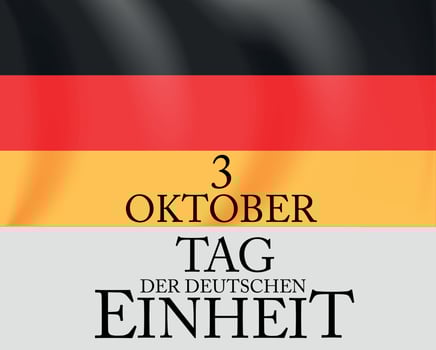 3 Oktober Tag der Deutschen Einheit.  3 october day of german unity. Vector Illustration