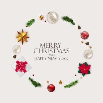 Holiday New Year and Merry Christmas Background. Vector Illustration