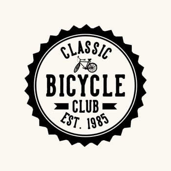 logo design classic bicycle club est 1985 with bicycle silhouette flat illustration vector