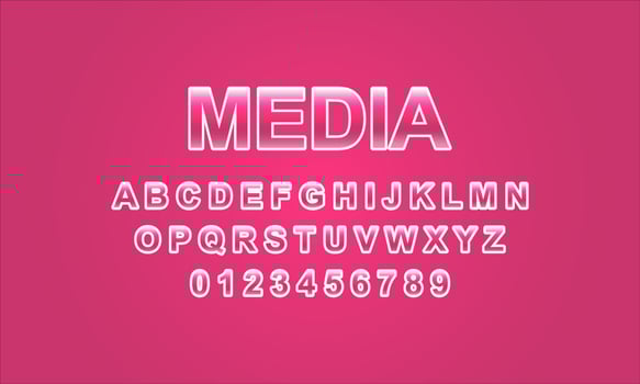 media font alphabet vector