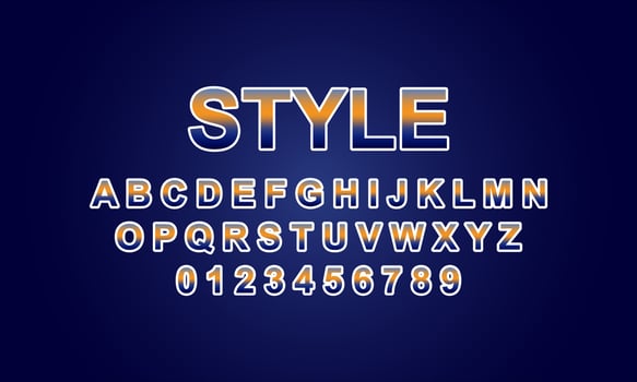 style font alphabet vector