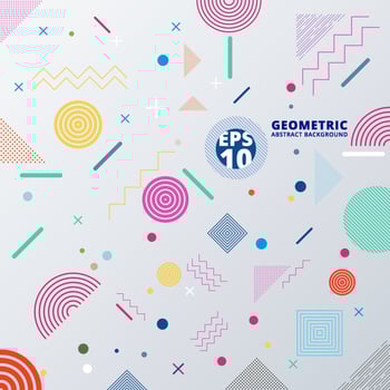 Abstract colorful color circle geometric pattern design and background. Use for modern design, cover, poster, template, decorated, brochure vector