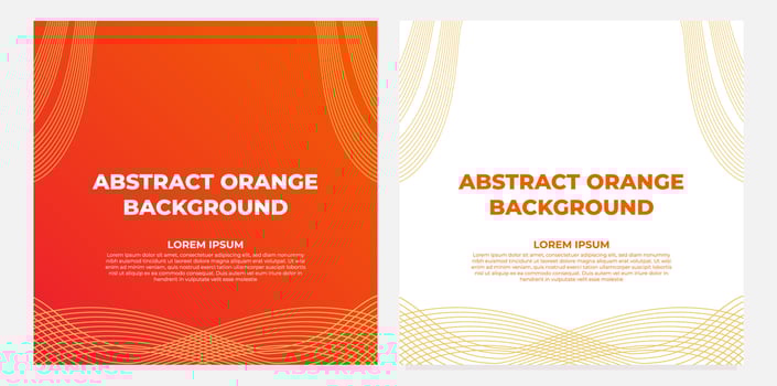 abstract orange gradient social media post template collection design vector