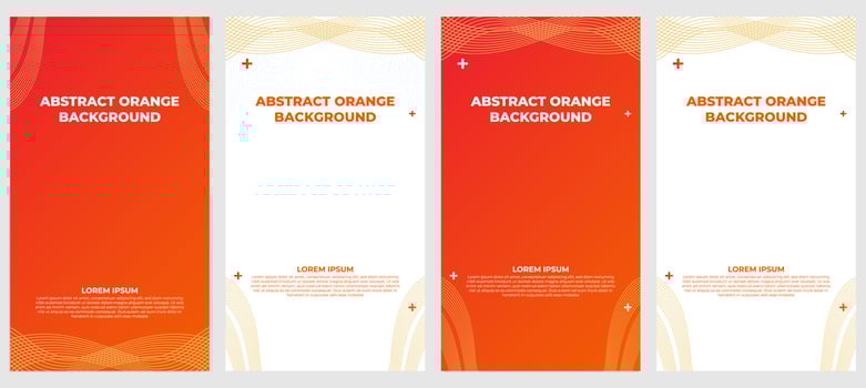 abstract orange gradient social media stories template collection vector