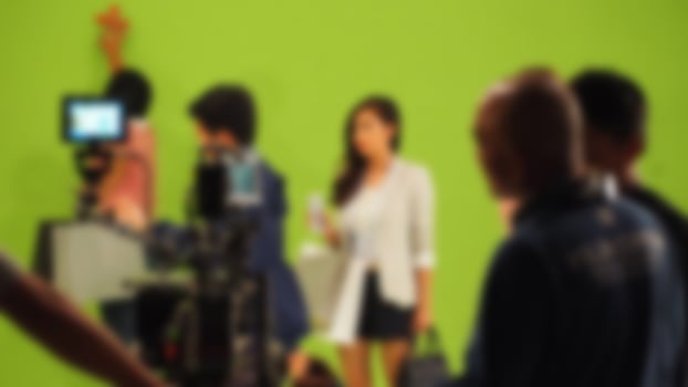 Blurry images of making TV commercial movie video photo