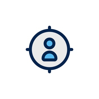 Target market icon design vector illustration with symbol niche, people, audience, focus for advertising business
