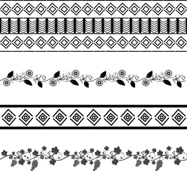 Set of semaless border vector