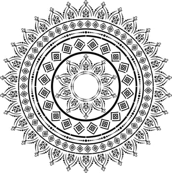Round mandala, boho vector