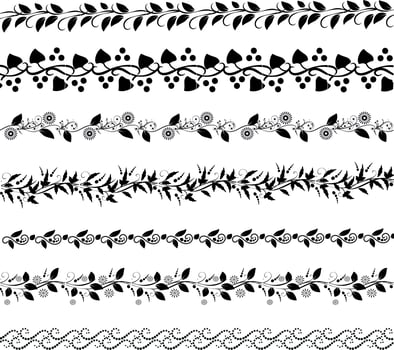 Set of semaless border vector