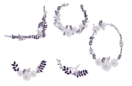 Wreath with flowers vector