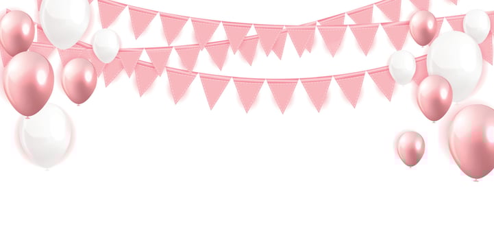 Glossy Happy Birthday Balloons Background Vector Illustration